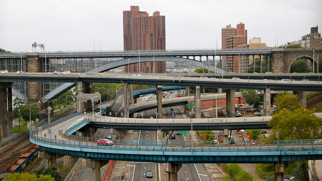 The ramps leading up to the Cross Bronx Expressway.