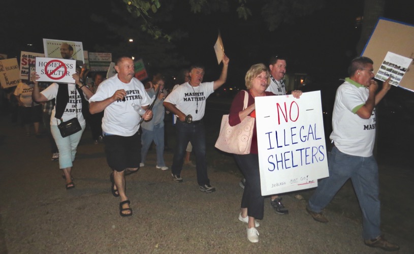 homeless protest night