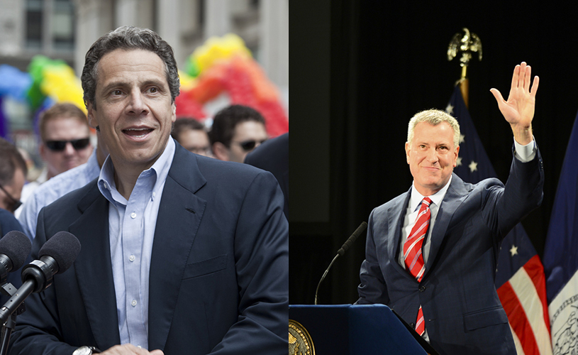 Governer Andrew Cuomo and NYC Mayor Bill De Blasio