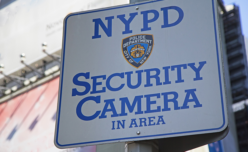 NYPD security camera sign